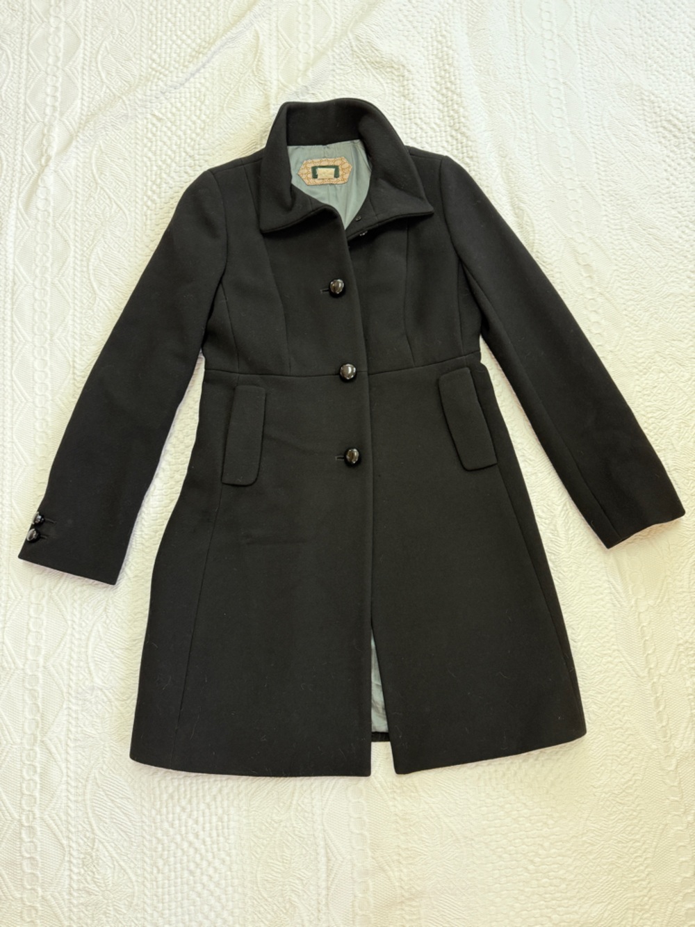J. Crew Black Pea Coat Women’s Size 4 Classic Wool Blend Jacket
